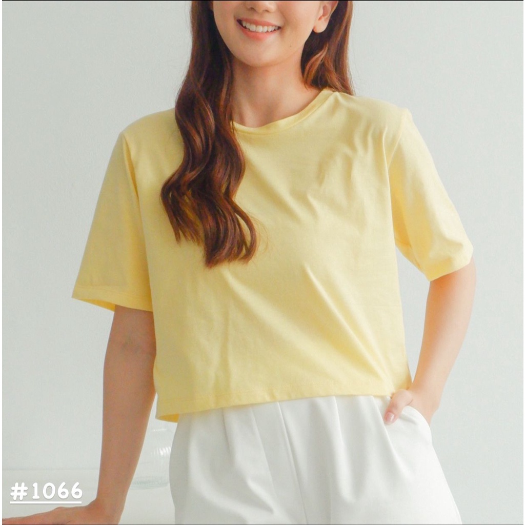 (COD) OH Fashion Kaos Tory Wanita Crop Top Batwing (Mango) #1066