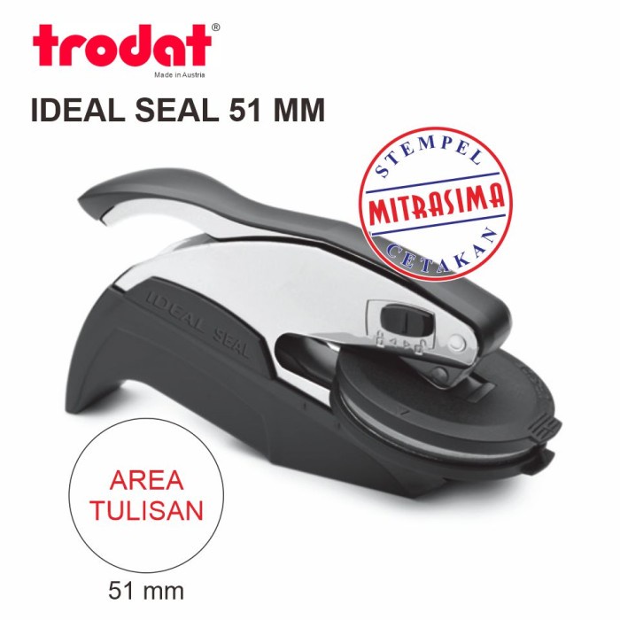 

Promo Trodat Ideal Seal 51 Mm ( Stempel Timbul / Emboss ) Murah
