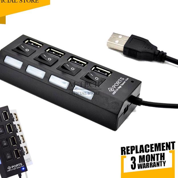 Usb 2.0 Hub Usb 4 Lubang Port 4 Switch
