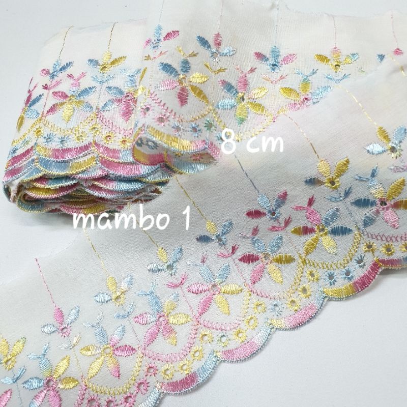 Renda Katun Lebar 8cm Per 1 Gulung +-13,5 meter