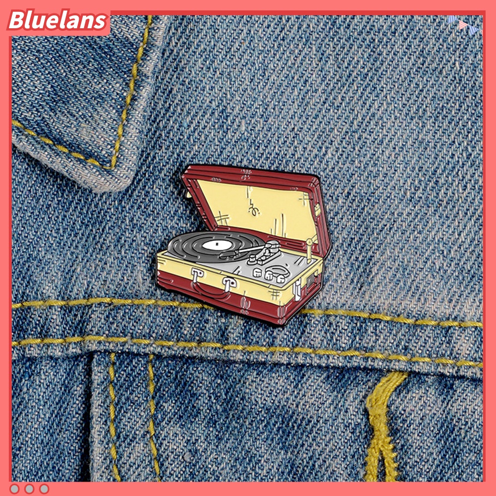 Bros Pin Enamel Desain Vinyl Record Player Untuk Jaket Denim Unisex