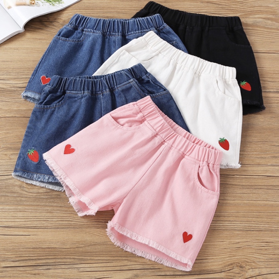 babyfit [2-8thn] LOVED celana jeans anak perempuan hotpants lentur stretch karet celana import jx-0116r