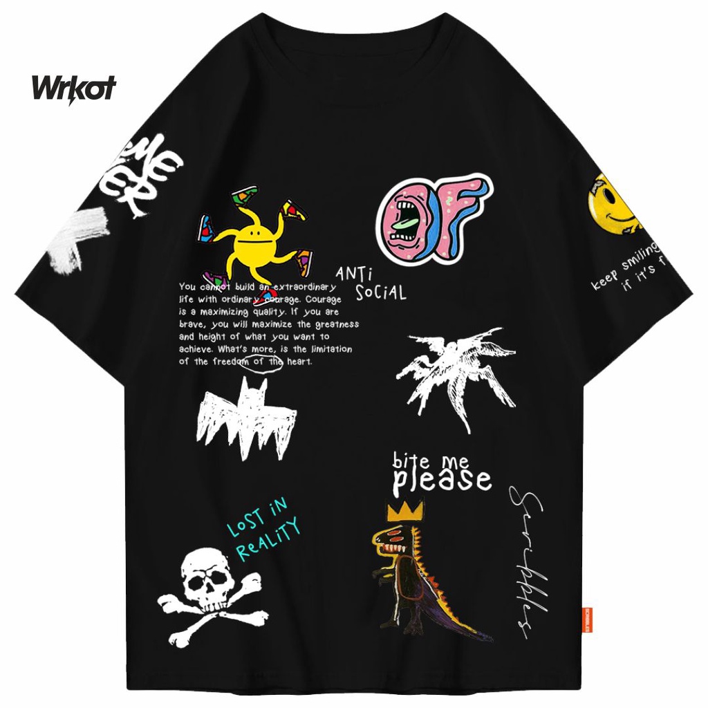 Workout Stretwear x Scribbles Kaos Oversize Original Workout ANTI SOSIAL