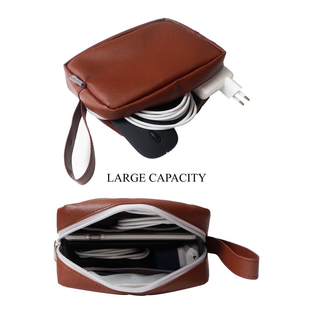 BICBAC TAS ORGANIZER CHARGER KOSMETIK KABEL HP POUCH DOMPET BAHAN KULIT PREMIUM TRAVEL TRAVELLING SOUVENIR SUVENIR HADIAH ULTAH NIKAHAN