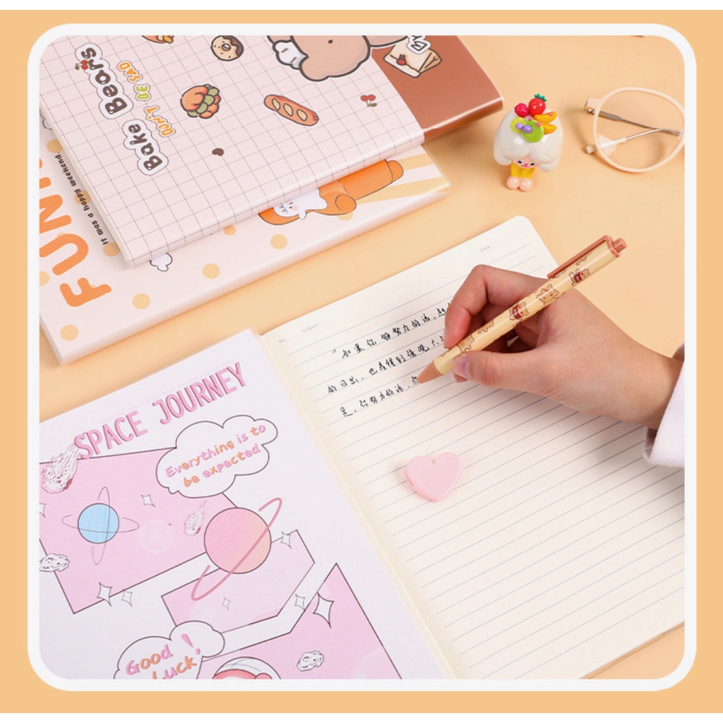 KENSHO Notebook B5 Aesthetic Lucu Import 95 Ply/ Diary / Journal / Bunny