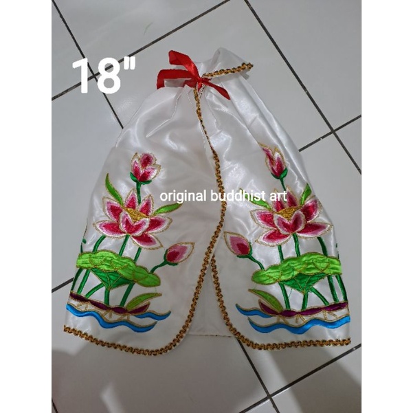 jubah baju patung dewi kwan im putih teratai 18 inch