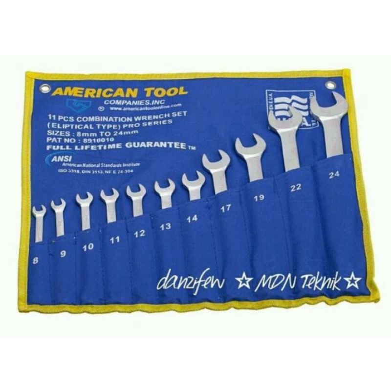 kunci ring pas Set kombinasi 11 pcs Amerika tool BKN merk tekiro