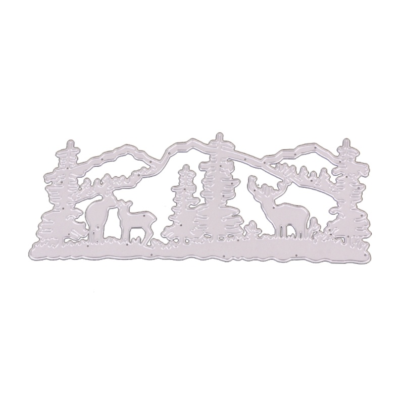 Cetakan Stensil Cutting Dies Motif Rusa Natal Bahan Metal Untuk Scrapbook / Craft DIY