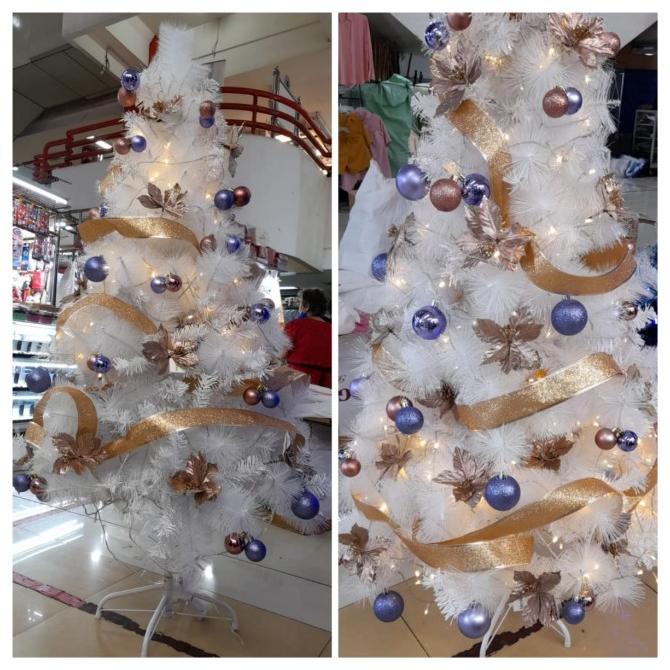 Pohon Natal Putih Murah 180 Cm 6 Ft Dekorasi Natal Christmas Tree Baru Delisaputri04A