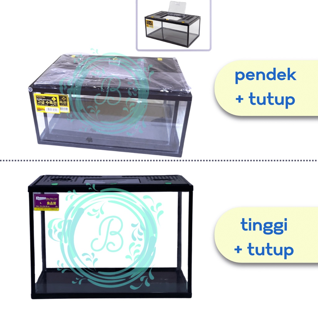 [PACKING KAYU] Aquarium Acrylic Reptil + Tutup Nikita Pendek / Khansa Tinggi Size S M L Small Medium Large Tank Kandang Wadah Tempat Akrilik Reptile Hamster Peliharaan Kecil