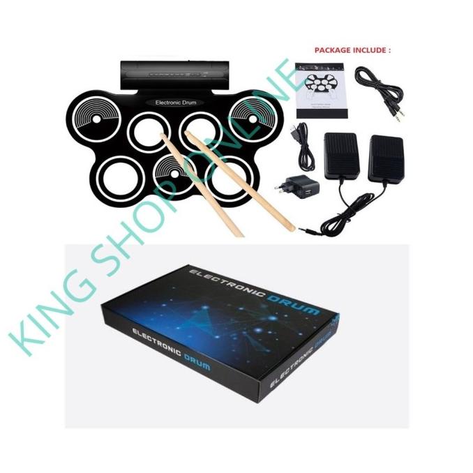 '| Portable Roll Up Drum Pad Electronic Digital Drum Set Kit 7 Pad `