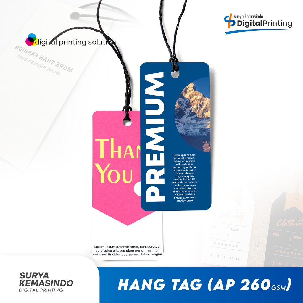 

Hang Tag (Custom) Bahan AP 260 gsm Label Baju / Label HangTag Baju / Hangtag Premium / label Custom