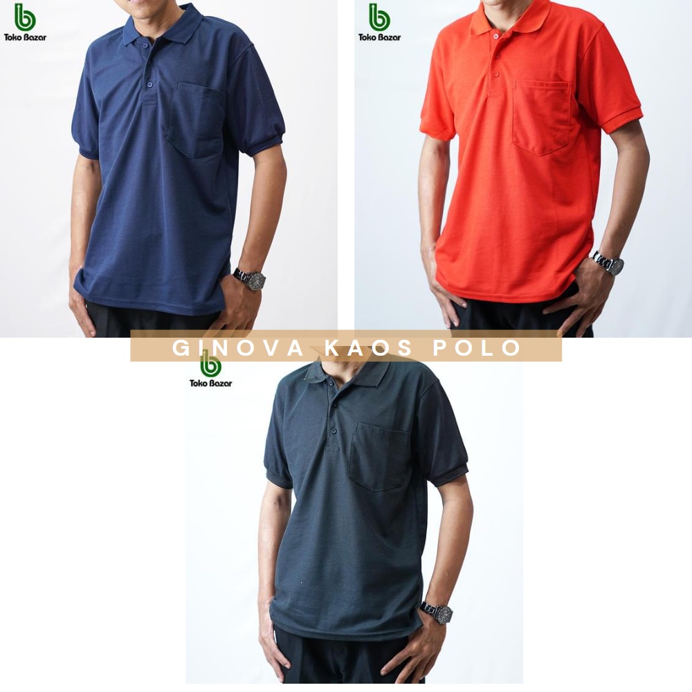 Ginova Kaos Kerah Lengan Pendek Pria | Polo Polos T-shirt Pria | OOTD Pria | POLOS