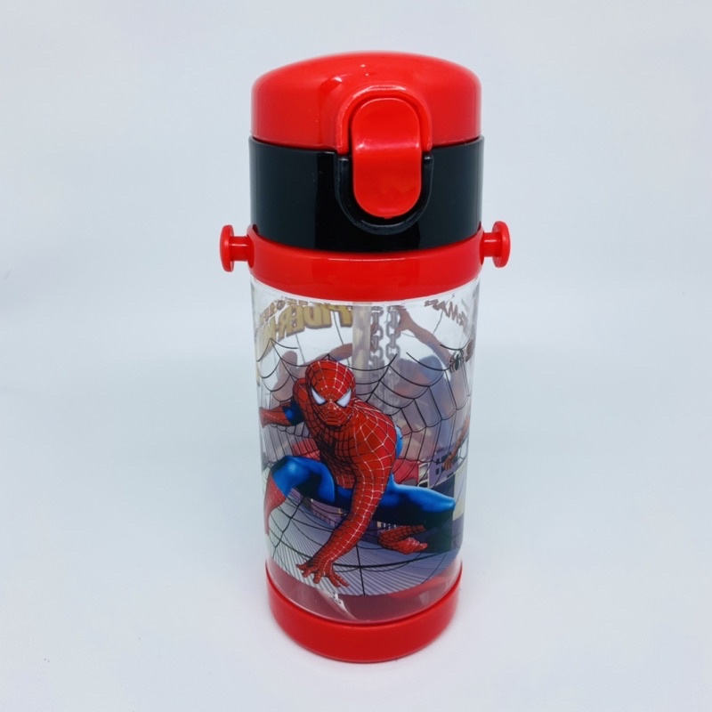 botol minum sedotan anak 400ml tali panjang BPA FREE spiderman cars mcqueen avengers doraemon thomas