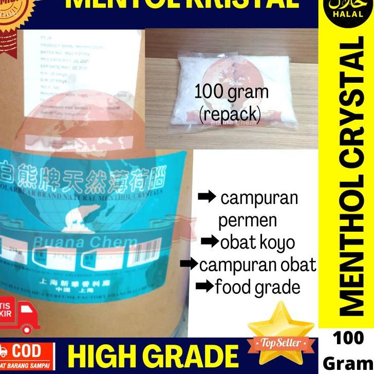 

Tertarik--Menthol Crystal Food Grade / Mentol Kristal 100 GR Murni