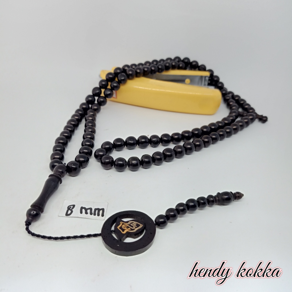 5pcs tasbih 99 kokka kukah bulan terompah 8mm hitam