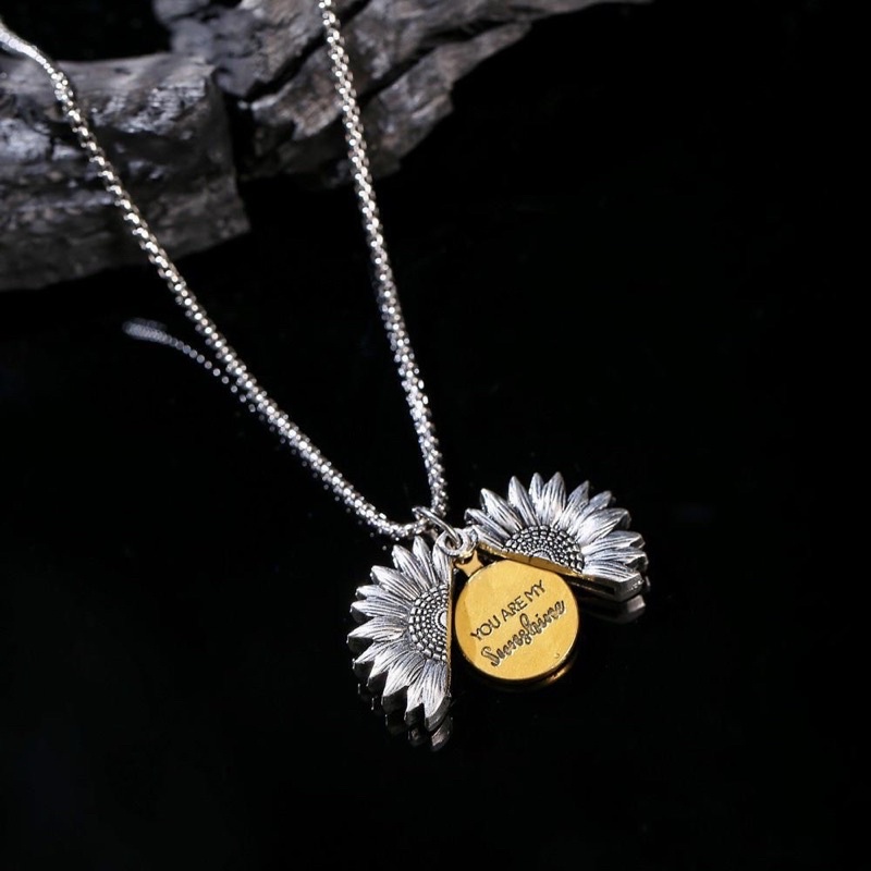 Sun Flower Open Pendant Necklace By The Goats Dept / tgd54 Kalung Titanium Bunga Matahari Terbuka Su