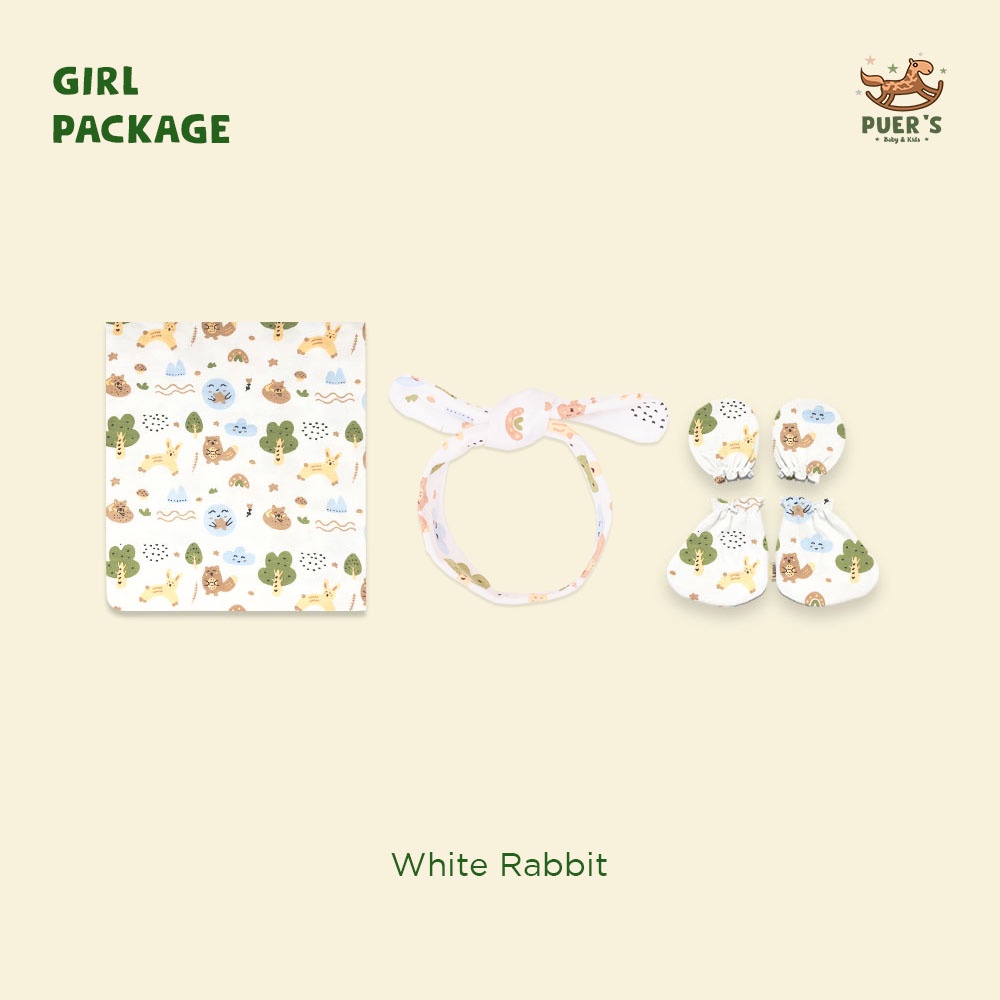 NEWBORN PACKAGE (SWADDLE SET) WHITE RABBIT
