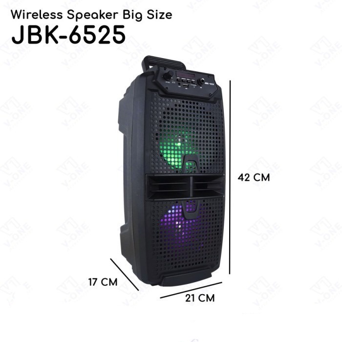 Speaker Bluetooth + Mic Karaoke Portable JBK-6525 Wireless Karaoke DOUBLE SPEAKER KOPER PORTABLE SPEAKER MUSIC BOX BLUETOOTH