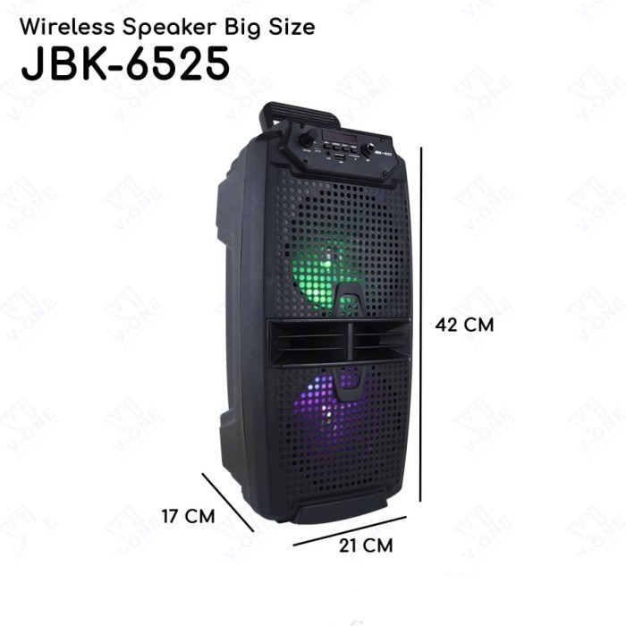 Speaker Bluetooth + Mic Karaoke Portable JBK-6525 Wireless Karaoke DOUBLE SPEAKER KOPER PORTABLE SPEAKER MUSIC BOX BLUETOOTH