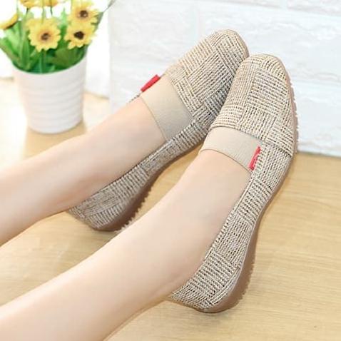 [PRODUK M00JJ] Sepatu Wanita Flat Shoes Premium Trendy Style Flatshoes Jelly Spon Karet Import Rajut