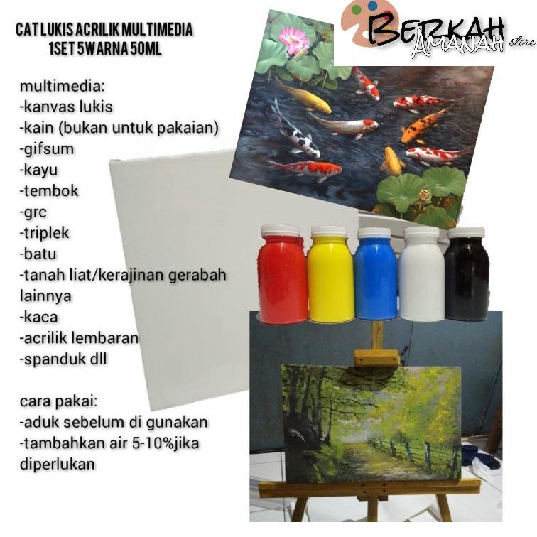 

Borong Untung cat lukis 1set 5warna 50ml multymedia