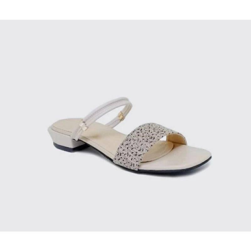 Sandal MK-146 Terbaru Ukuran Besar 41.45 Sendal Oversize Kaki Gemuk Lebar COCOK Sendal JUMBO Krem Macan