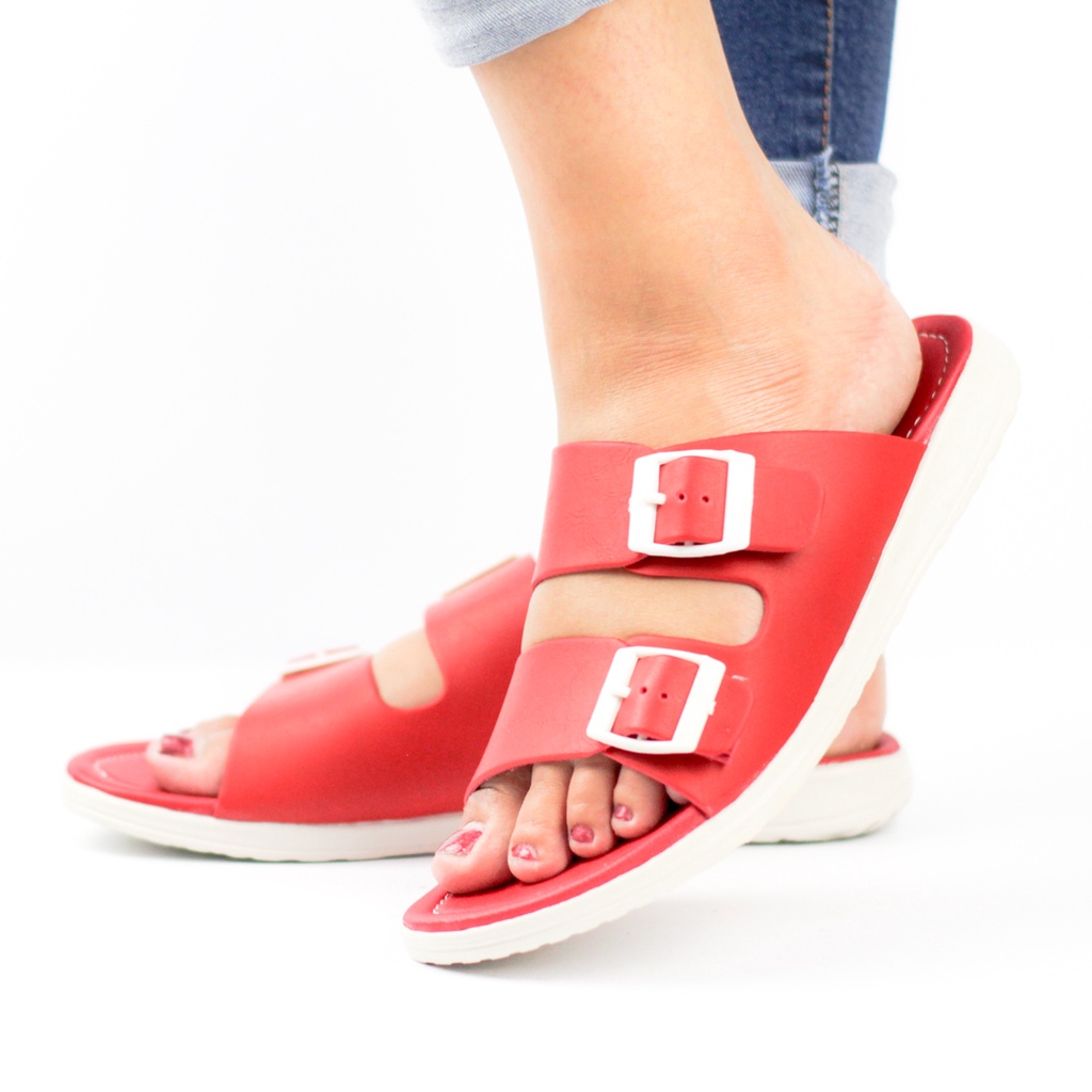 Sandal Wanita Slop Working K-04 Sandal Tali Slide Casual Sendal Cewek Slip On Nyaman Dipakai