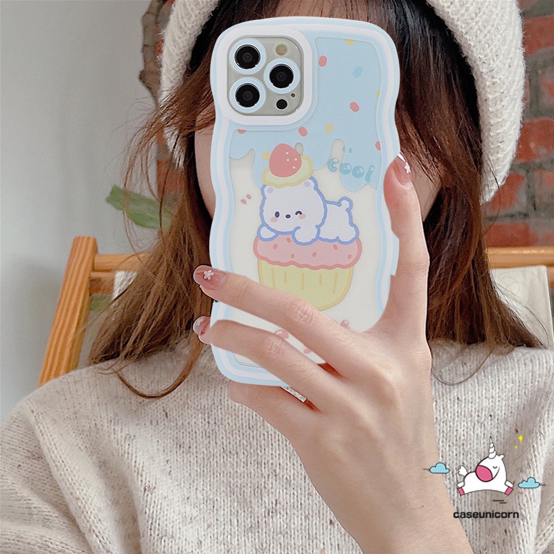 Soft Case Bahan TPU Motif Kartun Beruang Strawberry Untuk iPhone 11 12 13 14 Pro MAX 7 8 Plus XR 14 Plus 6 6s Plus X XS MAX SE 2020