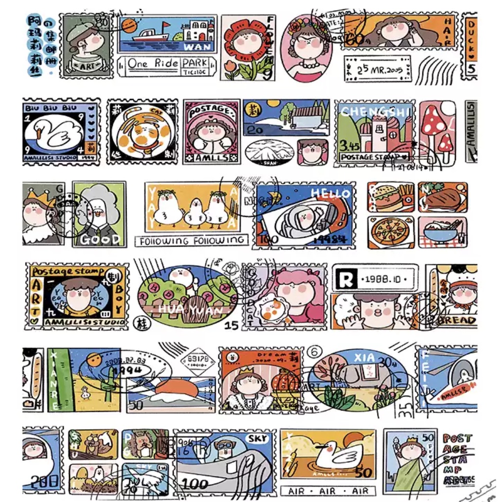 

AMLLS Amarilith Postage Stamps Washi Sampler