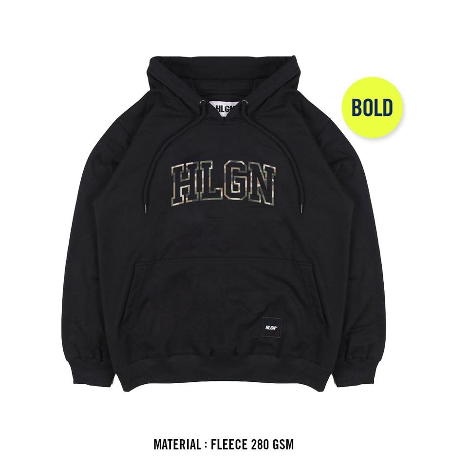 Harga Spesial HOOLIGANS Hoodie Bold HLGN Camo 22.1 Black