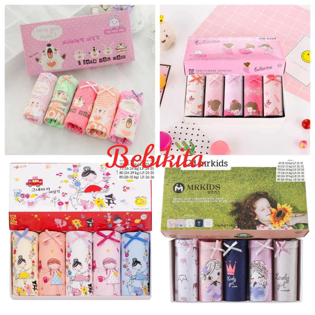 ☘️Bebikita☘️ Pakaian Dalam Anak /  Celana Dalam Anak Cewek/Celana Dalam Import/CD MR KIDS