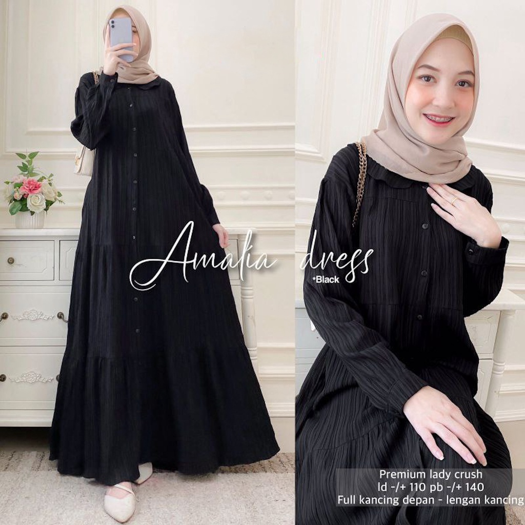 (MSB) GAMIS AMALIA ATASAN WANITA LONG DRESS LADY CRUSH