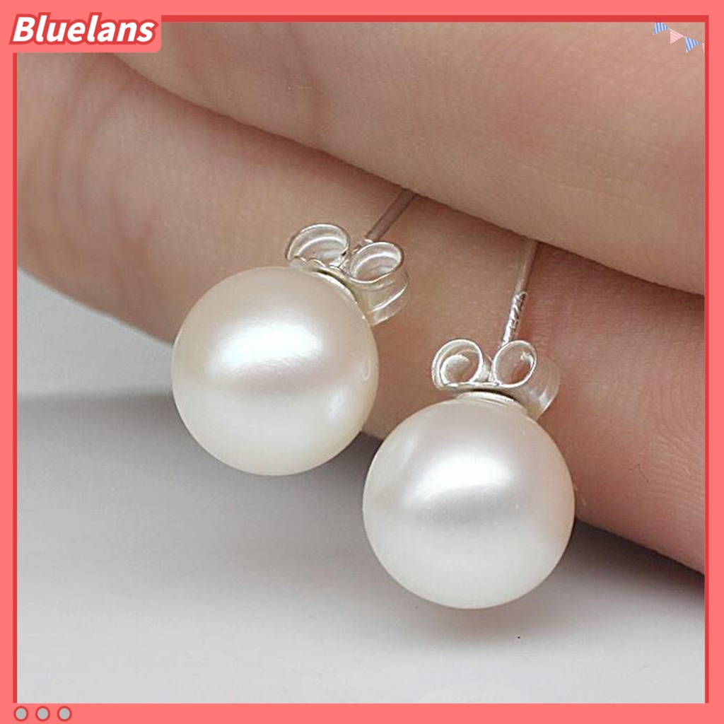 Bluelans Ear Ring White Beautiful Women Fashion Faux Pearl Ear Stud