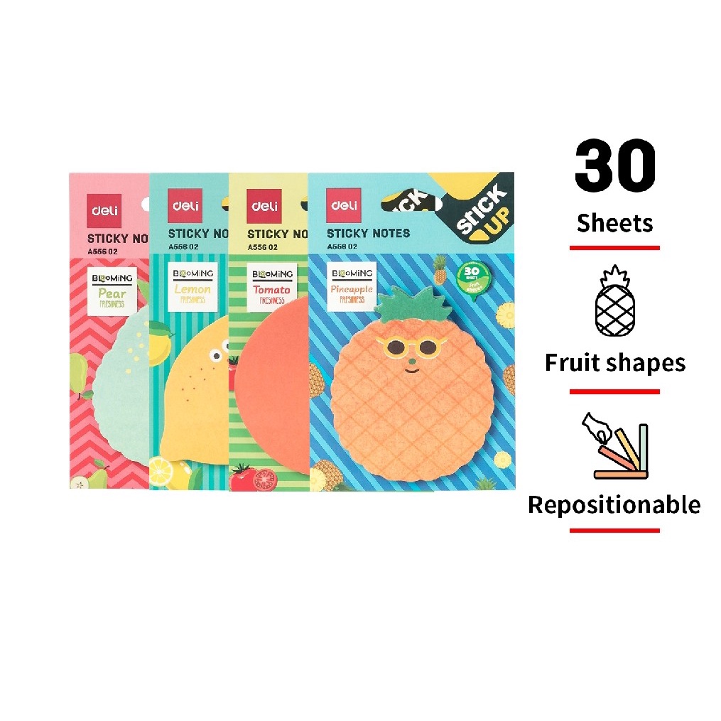 

STICKY NOTES MEMO TEMPEL BENTUK LUCU WARNA DELI 30'S 55602