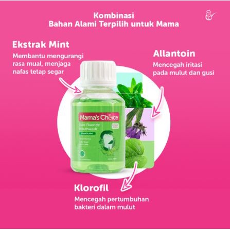 Mama's Choice Mouthwash non fluoride (Obat kumur halal tanpa alkohol khusus ibu hamil dan menyusui)