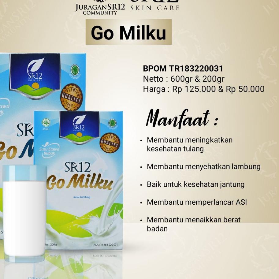 

FREE ONGKIR!Susu Go Milku SR12 Go Milku SR12 Susu Kambing Etawa Susu Ibu Hamil Penggemuk Badan Etawaku Platinum BPOM|RA6