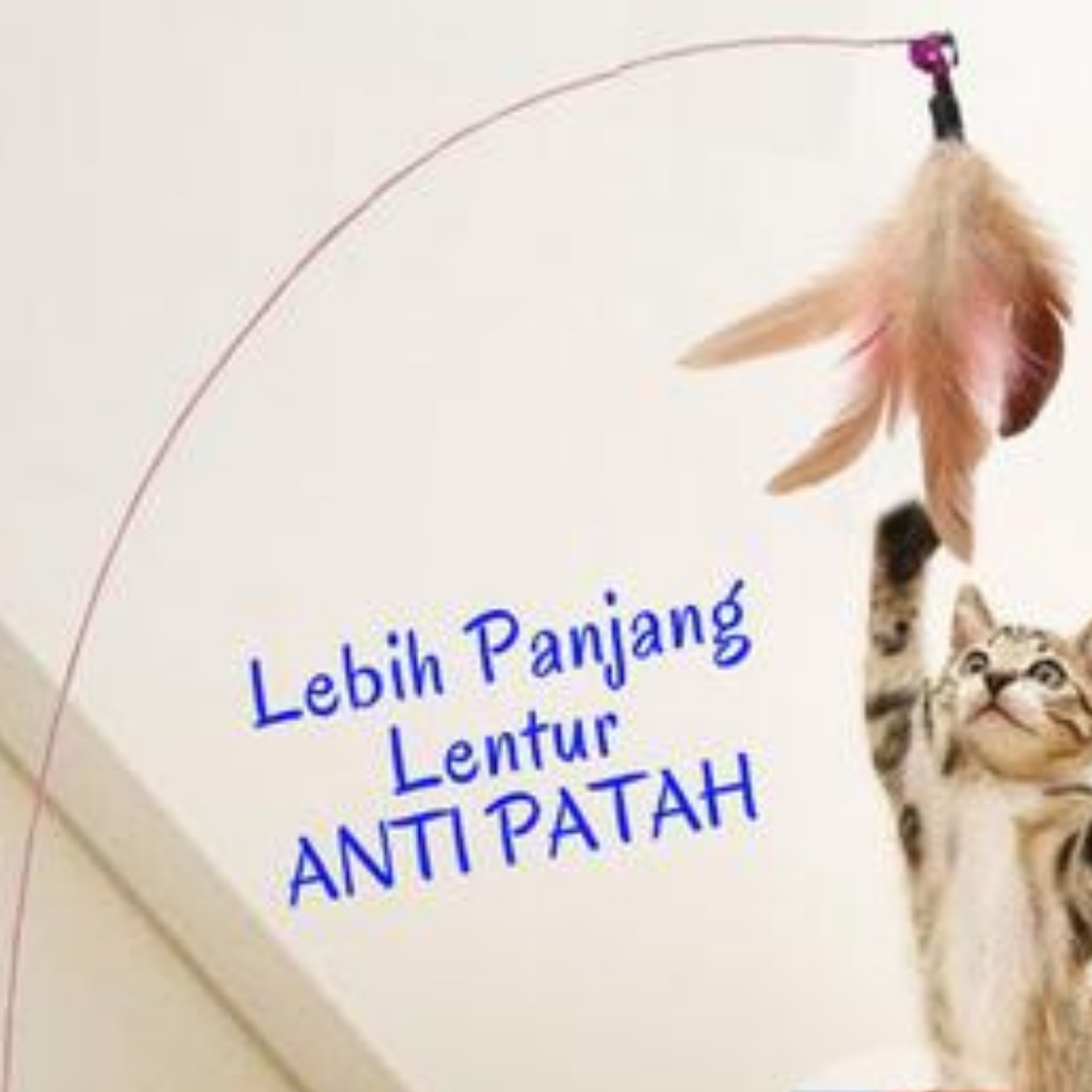 stik bulu kurincang mainan kucing stik anti patah zeorfarm