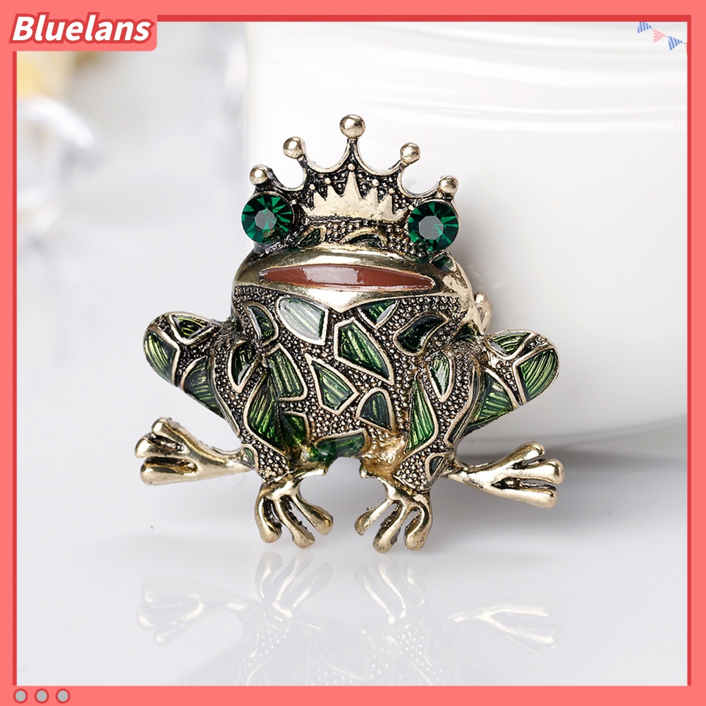 Bluelans Frog Style Brooch Pin Shiny Rhinestone Enamel Fashion Dress Hat Accessory Gift