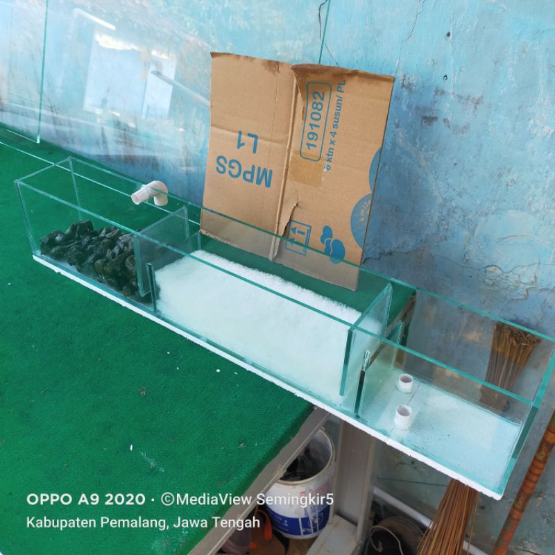 Top Filter Kaca Aquarium Filter Talang Kaca 60-100cm