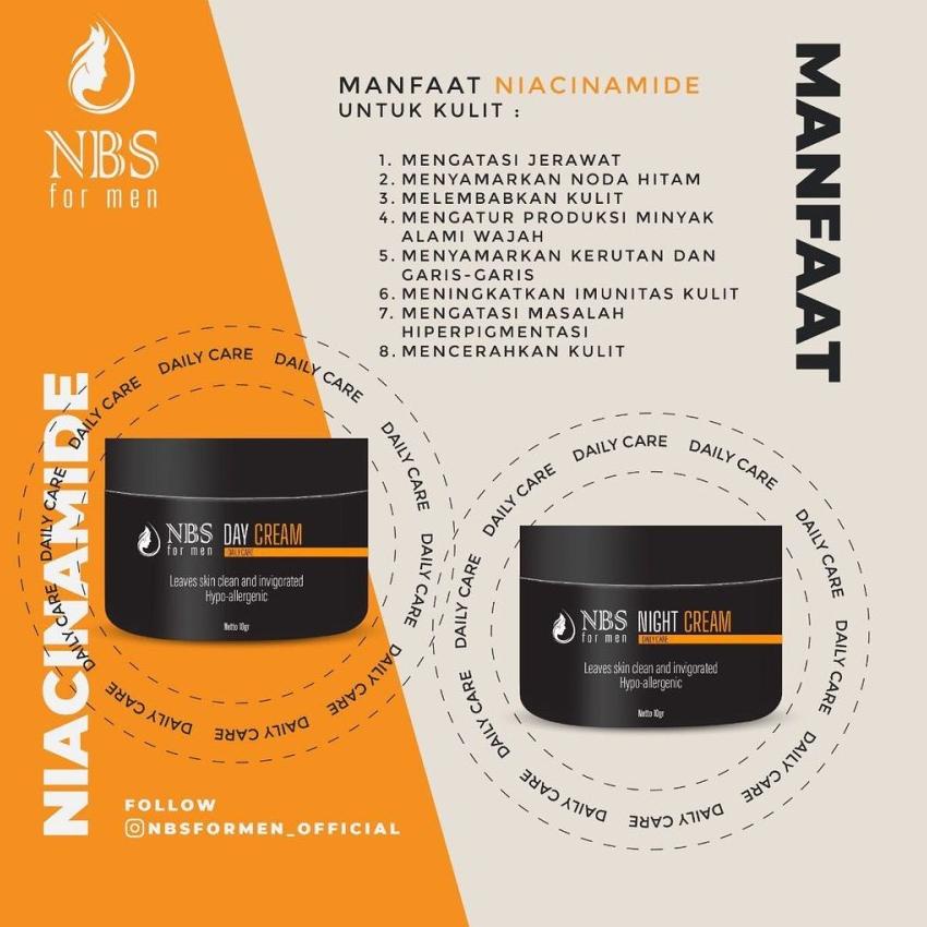 COD NBS FOR MEN DAY CREAM KRIM PAGI NBS FOR MEN NIACINAMIDE SUDAH BPOM (ART. 8889)