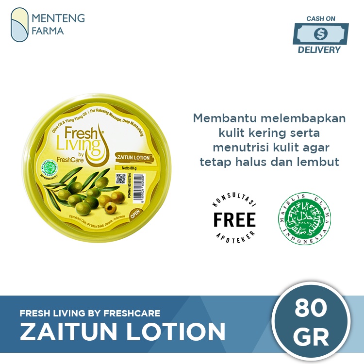 Fresh Living Zaitun Lotion 80 Gr - Lotion Pelembap Kulit Kering