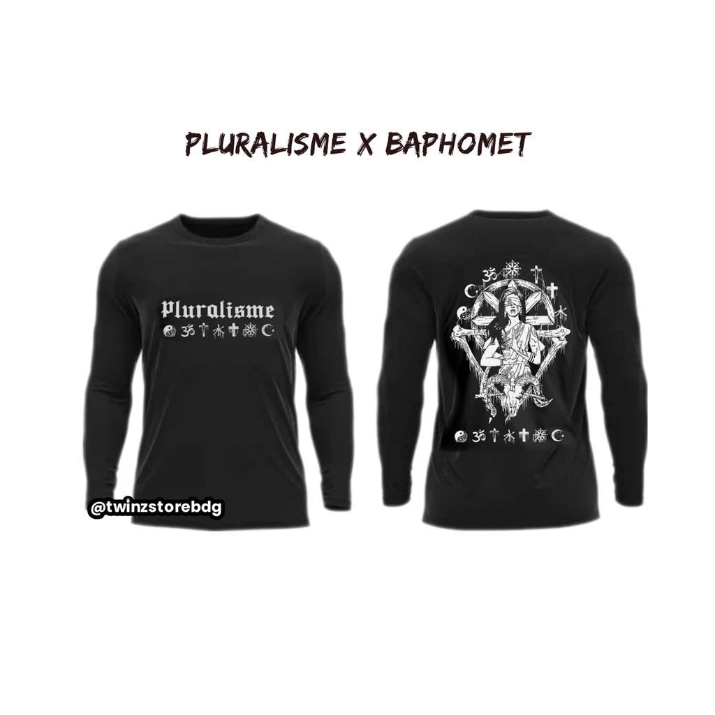 KAOS PRIA PLURALISME X BAPHOMET  COD BAYAR DITEMPAT SIZE M L XL XXL