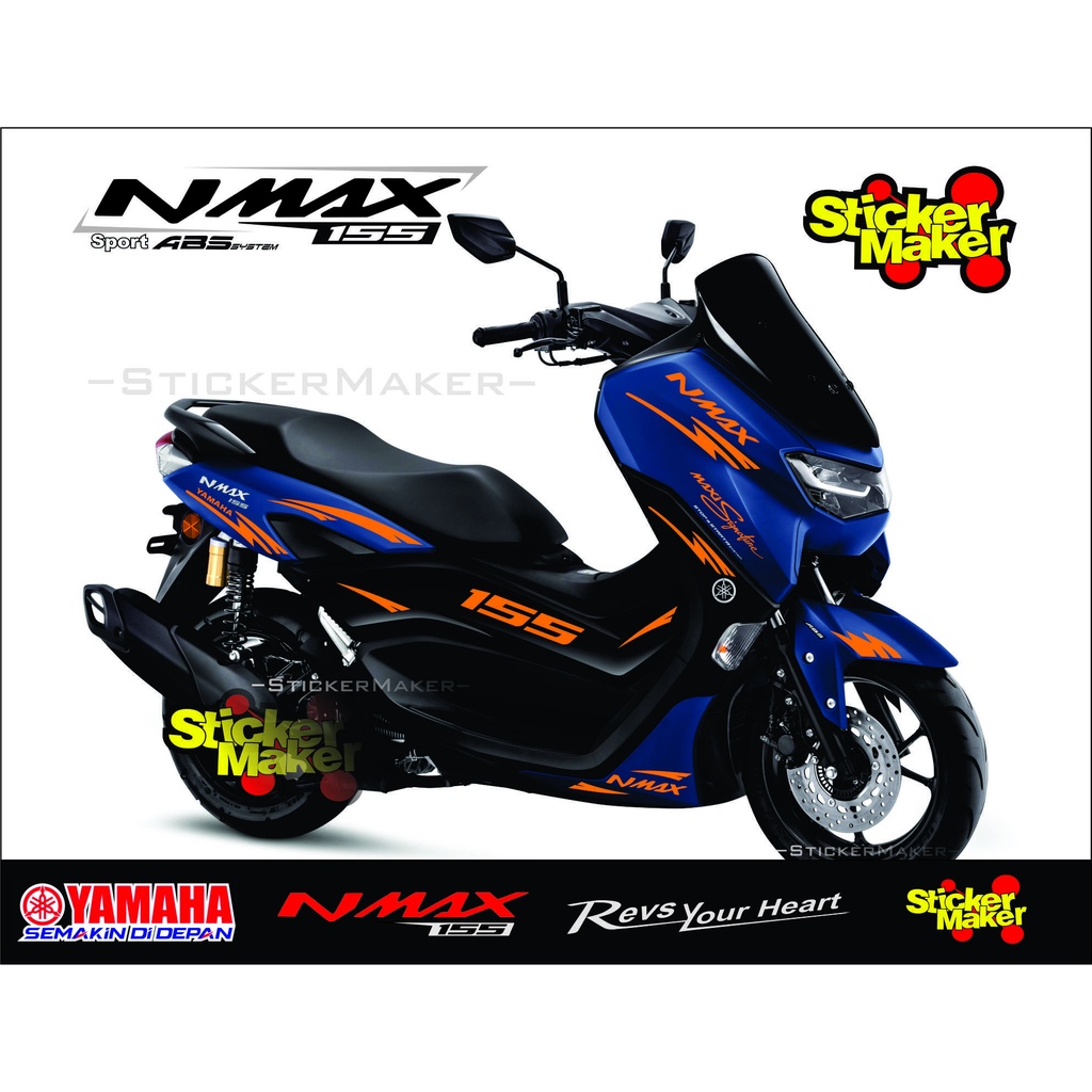 COD stiker cutting nmax 155 new sticker striping yamaha nmax 155 biru new