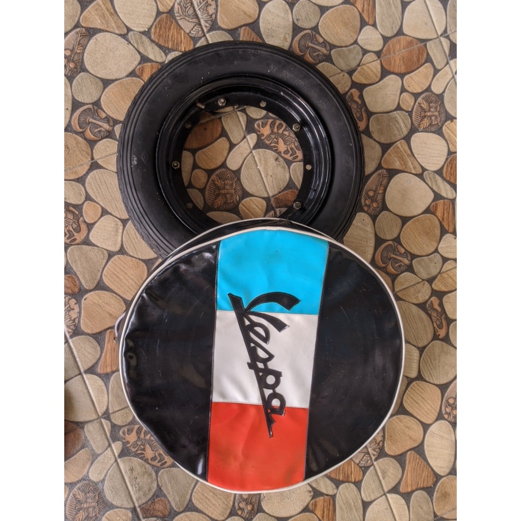 Velg Vespa Ring 10 Original Bekas Copotan + Set Cover Ban Serep Ring 10 Embos Vespa Latin Second