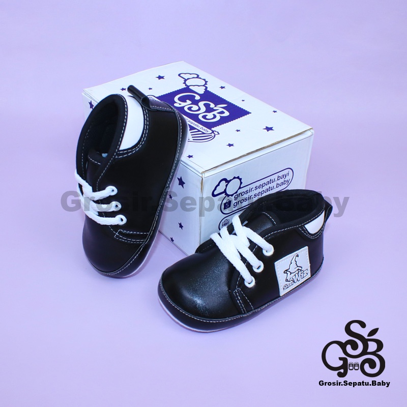 Prewalker - Sepatu Bayi - Baby Shoes | 2-12 bulan | casual WIZZ HITAM polos ringan &amp; fleksibel