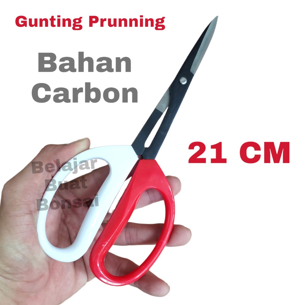 Gunting Prunning Merah Putih Bahan Carbon Import 21 Cm