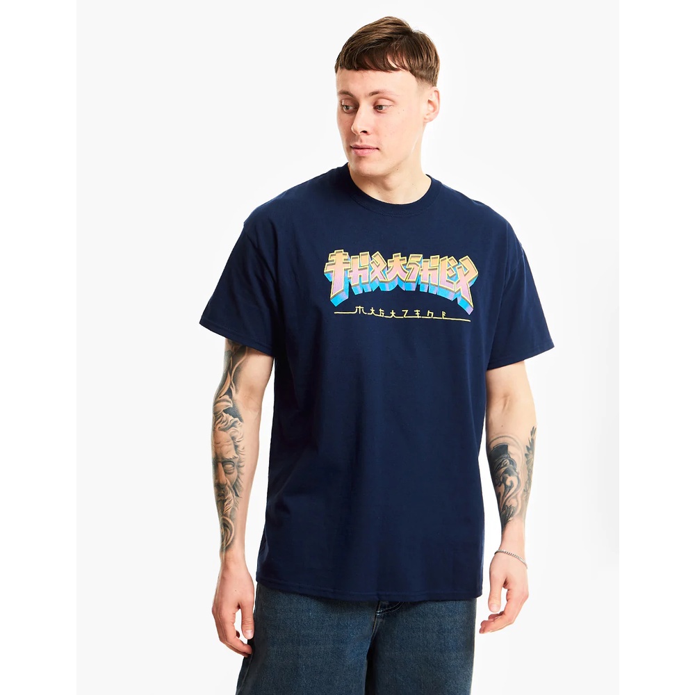 Thrasherr Godzilla Burst Navy Tee