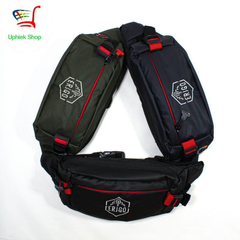 Tas Selempang Pria ERIGO Waterproof WaistBag Pria Wanita Anti Air Anti Sobek Premium Murah