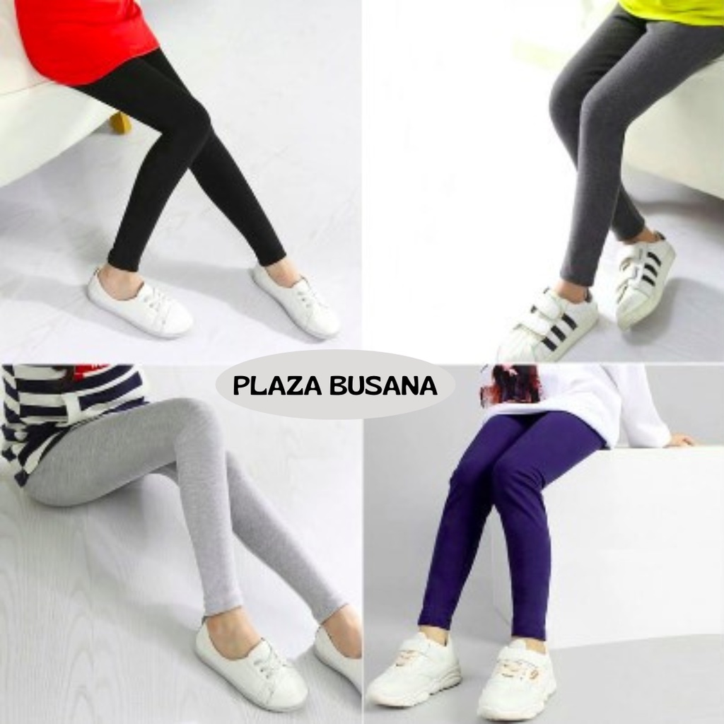 Legging Polos Anak Perempuan Bahan Rayon Premium Usia 2-14 Tahun Import